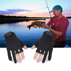 1 пара перчатки для рыбалки рыболовные аксессуары дизайн прочный анти-вырез 3 выреза палец анти-скольжения перчатки для рыбалки на природе 3