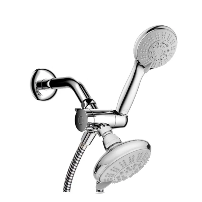 

ABS Bathroom Shower set hand bracket arm 3 way splitter socket 4 inch multi-function top spray double shower Faucet Rainfall