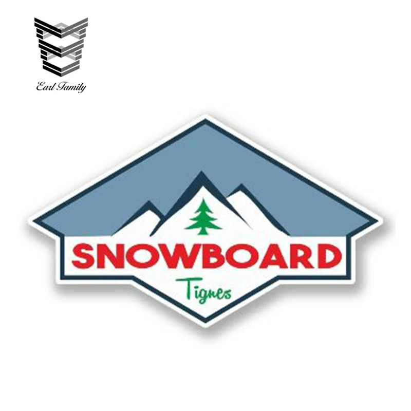 

EARLFAMILY 13cm x 6cm Car Styling Snowboard Tignes Vinyl Decal Car Sticker Auto Motor Graphic Waterproof Bumper Accessories
