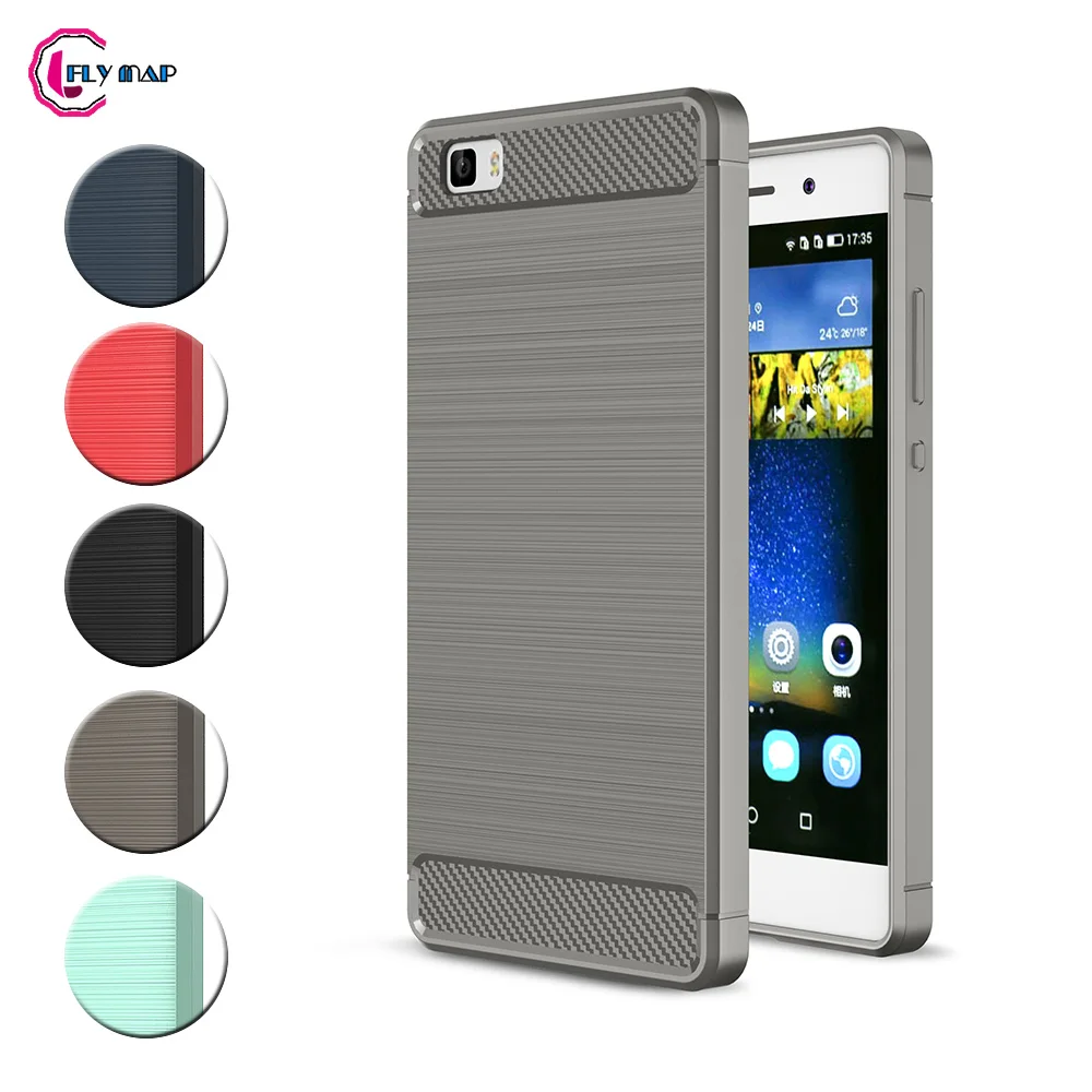 Funda TPU P8 Lite ALE L21 ALE L23 de fibra de carbono de silicona suave funda de teléfono móvil para Huawei P 8 Lite P8Lite Coque|case for huawei p8|case