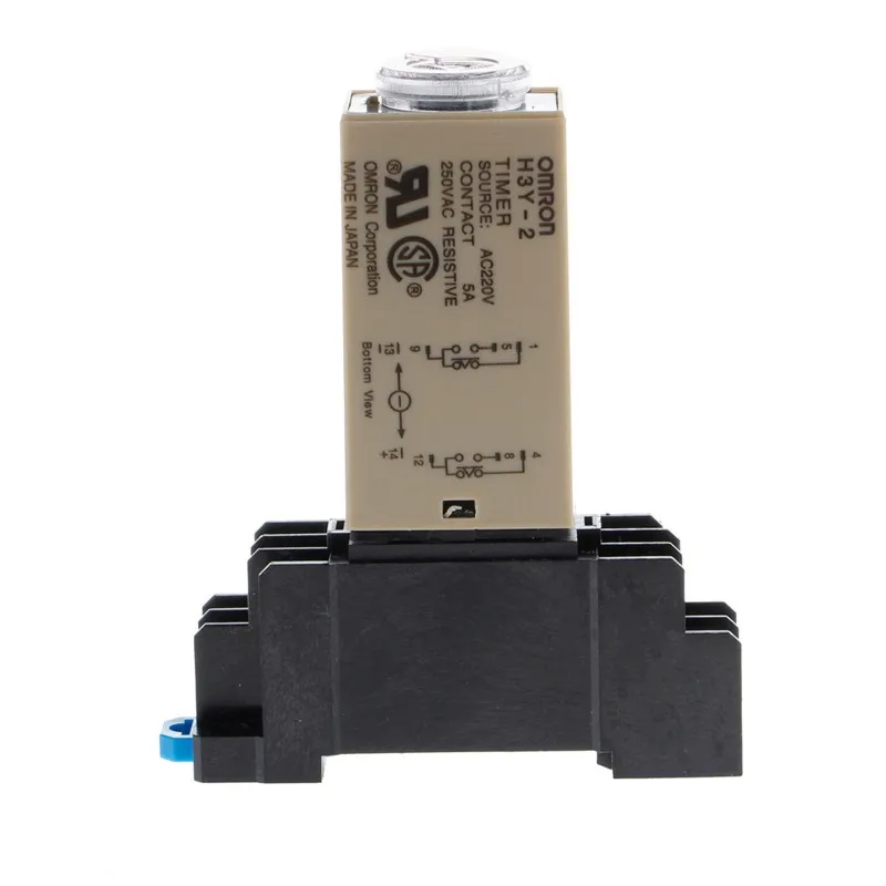 

BGEKTOTHAC 220V H3Y-2 Power On Time Delay Relay Solid State Timer 1.0~30 Min Socket Base