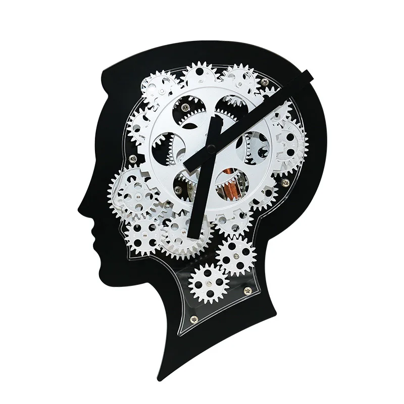 

ABFP HY - G108 Wonderful Brain Model Wall Clock Mechanical Gear Dynamic Design - BLACK