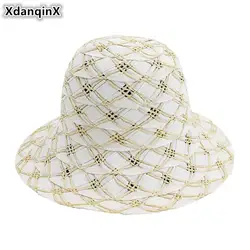 XdanqinX Складная женская соломенная шляпа элегантная шляпа от солнца негабаритных козырек пляжные шляпы для женщин 2019 новые летние шапки