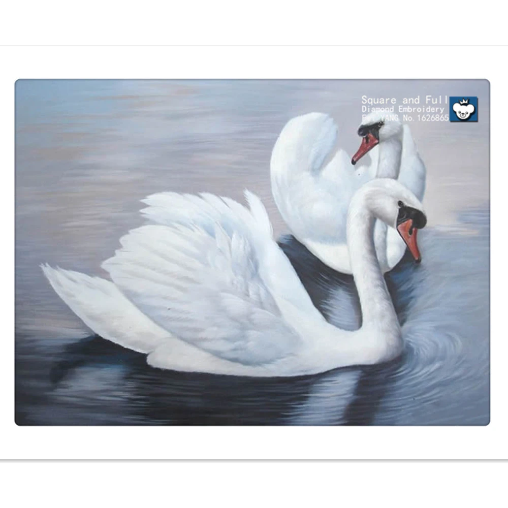 動物白い白鳥 湖 絵のラインストーン ダイヤモンド刺繍白鳥 キットのための刺繍 刺繍のビーズ クロスステッチ Picture Of Rhinestones Diamond Picturesswan Lake Pictures Aliexpress
