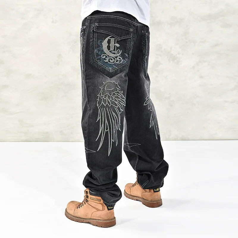 Новинка! мужские шаровары в стиле холил, большие размеры, джинсы в стиле хип-хоп, мешковатые джинсы в стиле хип-хоп, свободные прямые джинсы, штаны, повседневные штаны, длинные джинсы 46