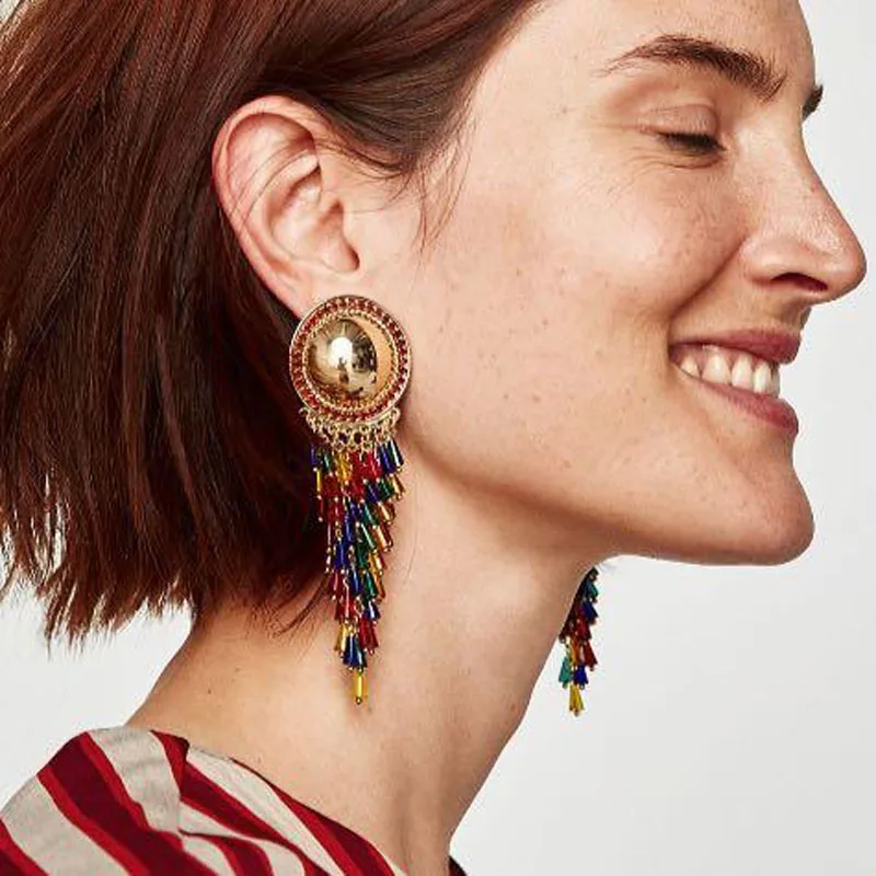 

Best lady 2017 New Special Design Multicolor Fashion Jewelry Women Drop Dangle Earrings Bohemian Long Earrings Jewelry