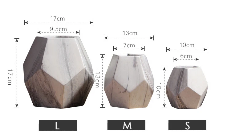 1 шт. Современная Белая Мраморная Ваза геометрической формы белый Керамика Цветочная ваза стол настольный держатель Офис украшения, 10/13/17 см