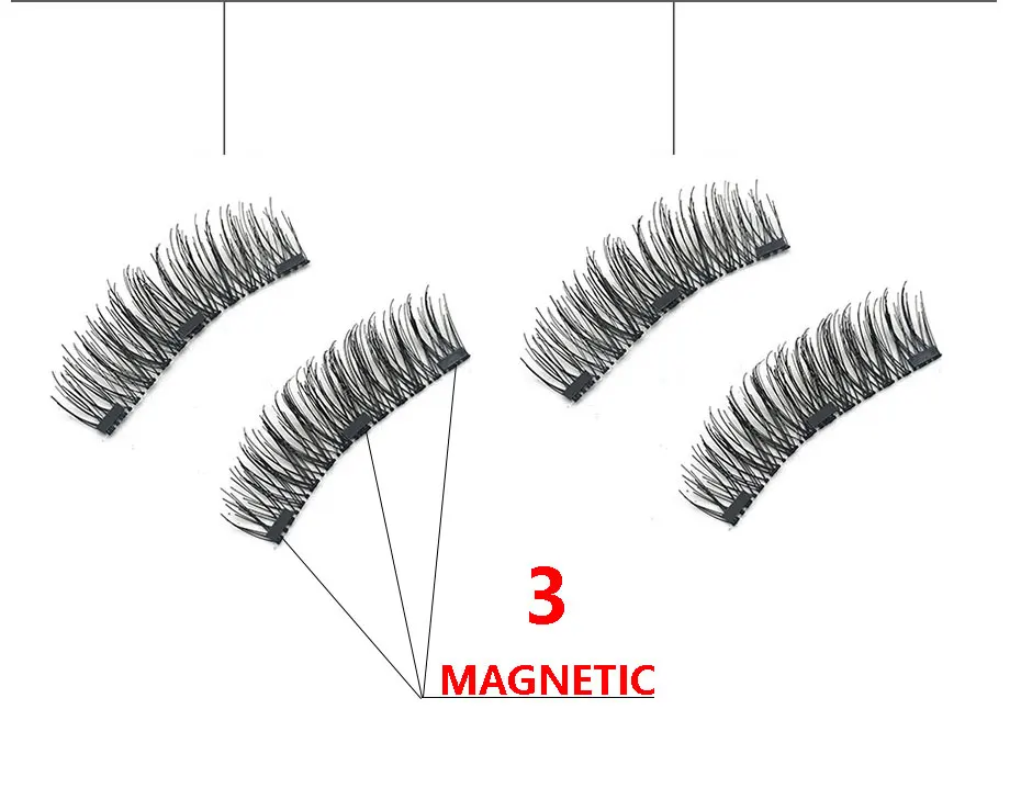 Sinso накладные ресницы на магнитах ресницы с 3 магнитами ручной работы 3D/6D магнит ресницы натуральные накладные макияж ресниц с подарочной Box-KS02-3