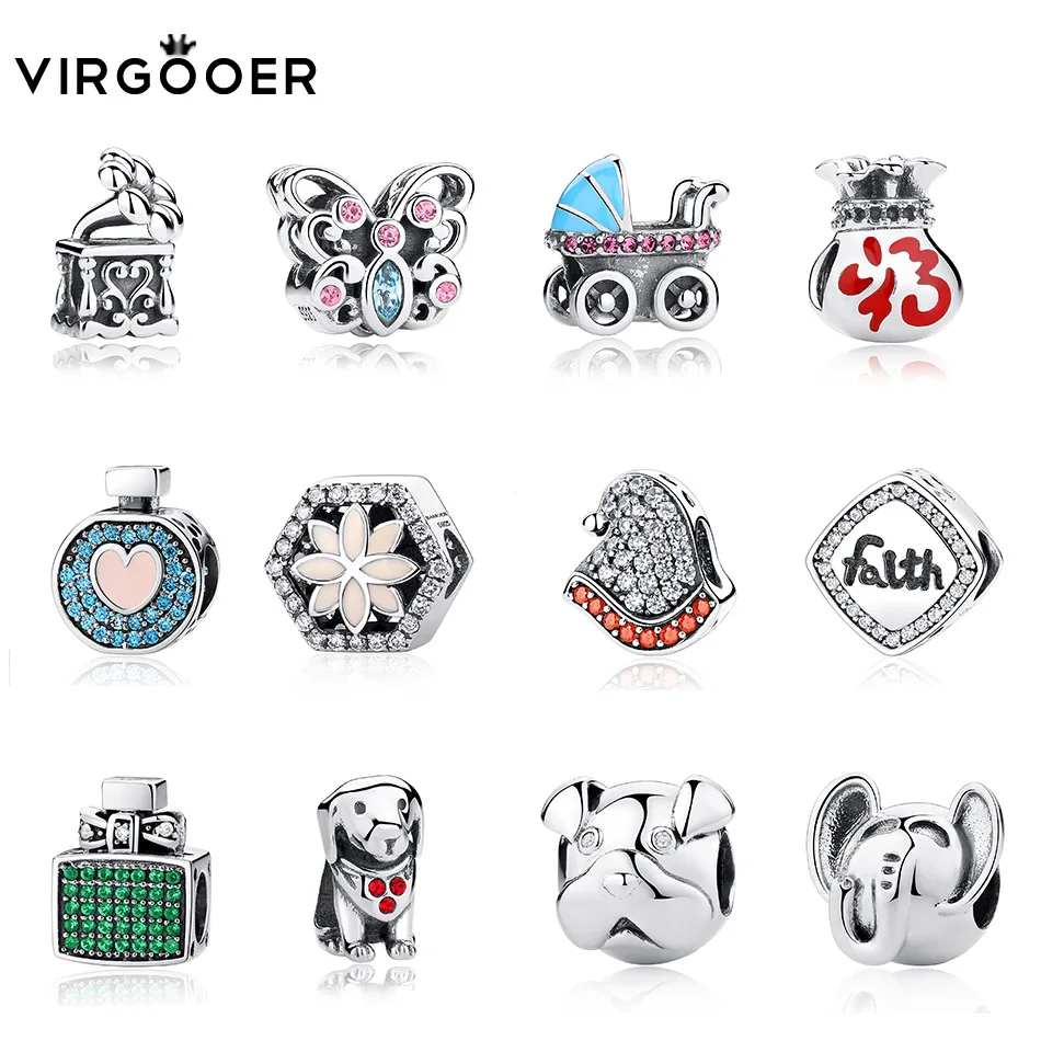 

Virgooer Fit Charm Pandora 2018 New Designer Gift Beads Accessories High Quality Silver Colored Zircon Beads Diy Jewelry Making