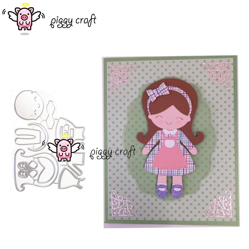

Piggy Craft metal cutting dies cut die mold Build up girl Scrapbook paper craft knife mould blade punch stencils dies