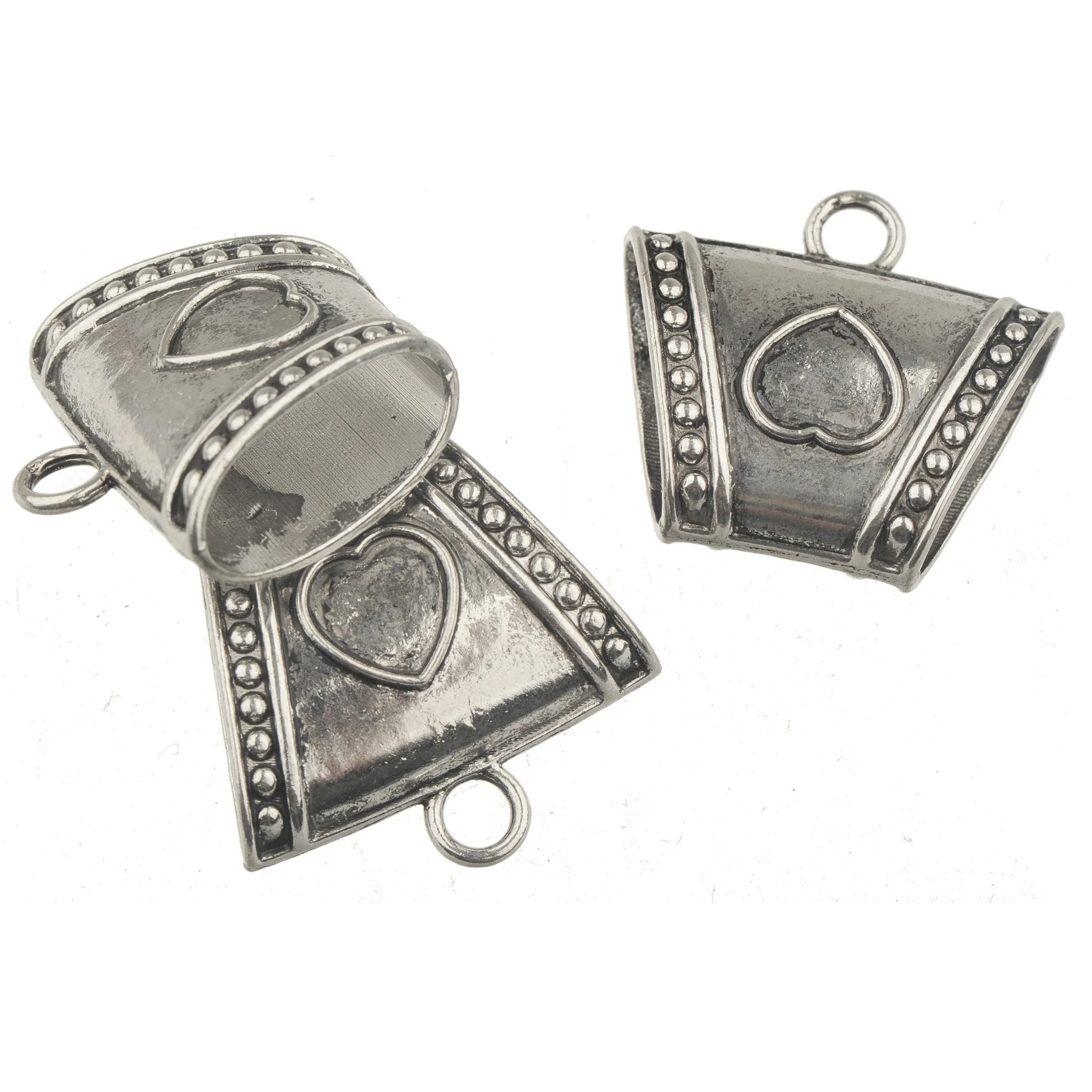 

diy bail charms connectors scarf woman accessory antique silver curve heart alloy fashion winter jewelry components 37*35mm 5pcs