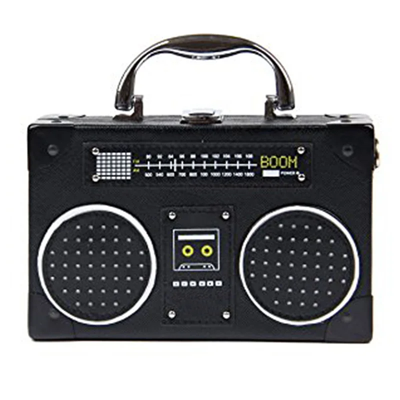 Beste Radio Box Vrouwen Enkele Schoudertas Vintige Vrouwelijke Pu Lederen Tas Persoonlijkheid Dame Zwarte Tas