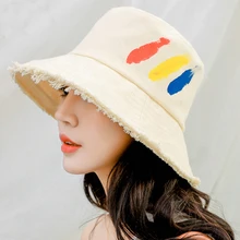 HT2247 летняя хлопковая Панама, шляпа-Панама Для мужчин Для женщин Мода Packable широкими полями Солнцезащитная Шляпа Унисекс Краски Flat Top Рыбалка, рыбак Кепки