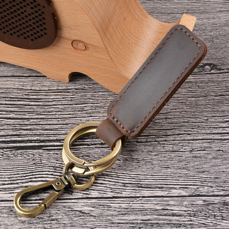 

Mini Holder Bag Real Cowhide Genuine Leather Keychain Pocket for Car Key Clip Ring Women Men Handmade Accessories Gift Brand New