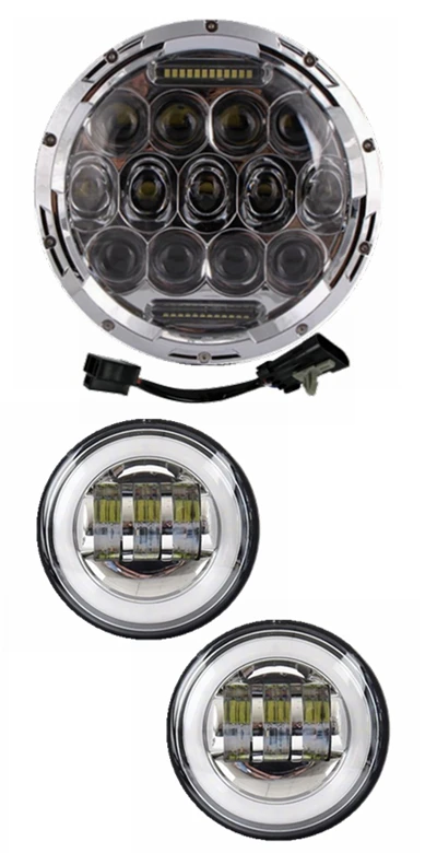 Yait " Хромированный Светодиодный фонарь, вспомогательная лампа+ 2 шт. 4,5 дюйма 30 Вт Светодиодный противотуманный фонарь с кронштейном для фар, переходное кольцо - Цвет: Only Chrome Light