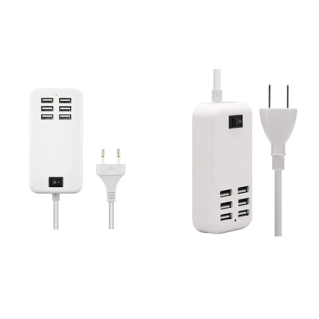 20 W 6 منافذ USB السفر شاحن الهاتف المحمول اللوحي المتكلم شحن محول 5 V 2A 1.5 M كابل