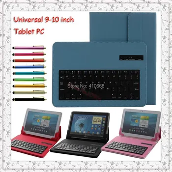 

Universal Detachable 9-10.1 inch Bluetooth Keyboard With Leather Case Stand For Cube Talk 9X U65GT +Pen Free Shipping
