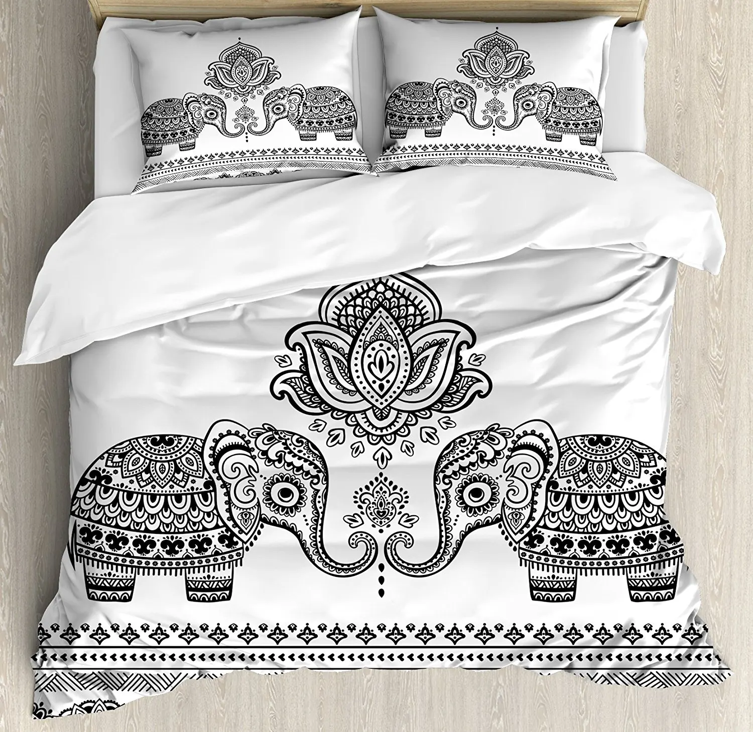 Elephant Mandala Duvet Cover Set African Tribal Ethnic Design