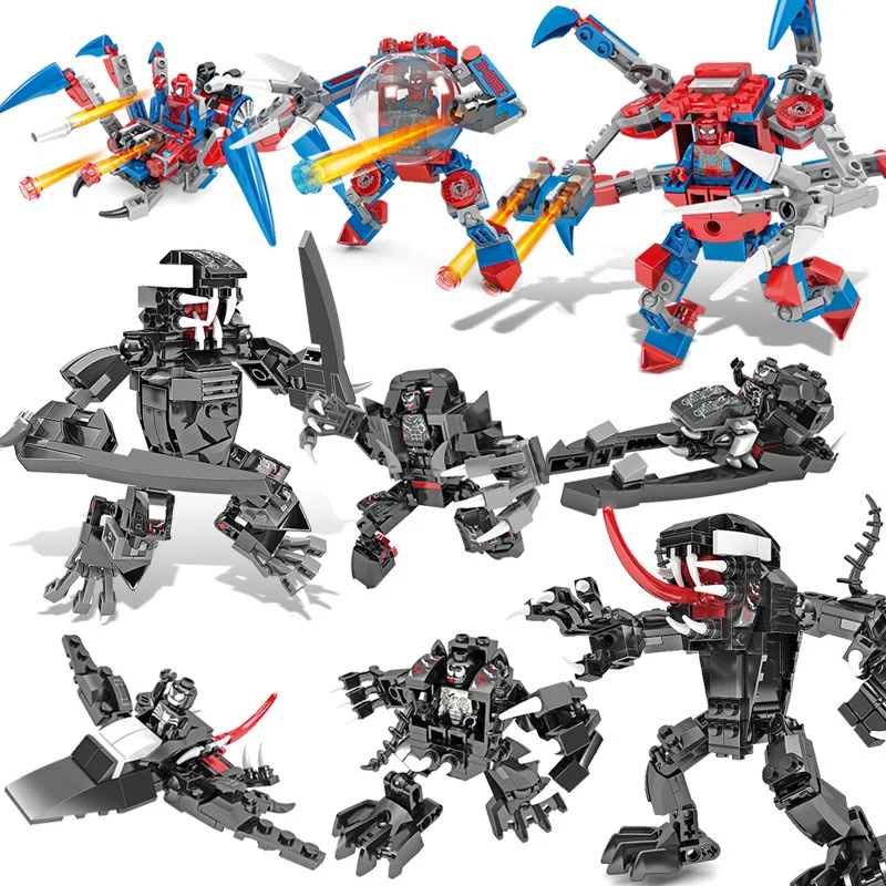 

334 spiderman puzzle building blocks Education toys for children 2 in 1 change 2 style smart toys birthday gift