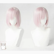 Лолита 30 см светильник розовый короткий Боб Стиль аниме ежедневно Синтетический Косплей парик с взрыва H765385