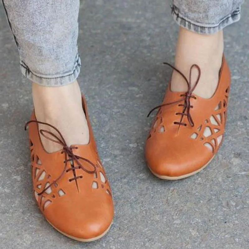 

2019 New Breathable Genuine Leather Flats Shoes Woman Sneakers Spring Summer Female Casual Flats Shoes Plus Size Women Shoes