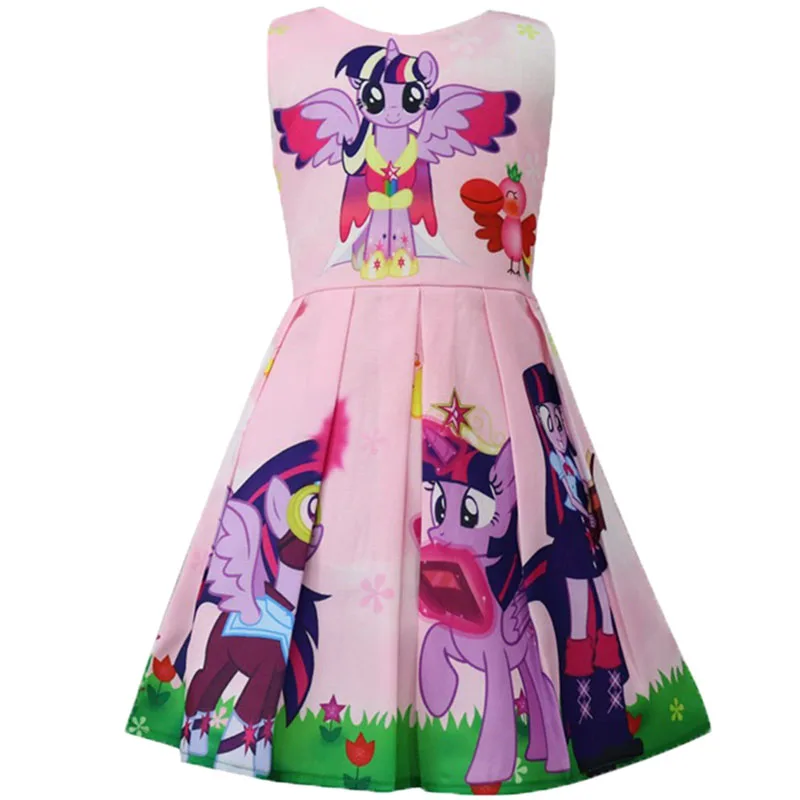 

Disney Frozen New My Baby Summer Princess Little Pony Rainbow Dresses For Girls Halloween Birthday Party Vestidos Dress Clothing