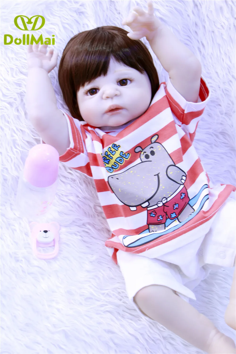 23/'/' Reborn Baby Toddler Girl Lifelike Silicone Doll Alive Newborn Toys Gift US