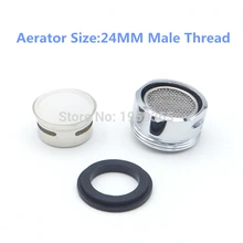 Aireador del grifo Fijación en la Grúa SUS304 24 MM Macho Rosca Completa de Flujo de Filtro Pelele Caño Cocina Accesorios de Baño