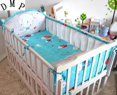 

Promotion! 5PCS mesh Baby Bedding Set Crib Bumper Baby Bed Linens for Girl Boy Bed Sheet ,include:(4bumper+sheet)