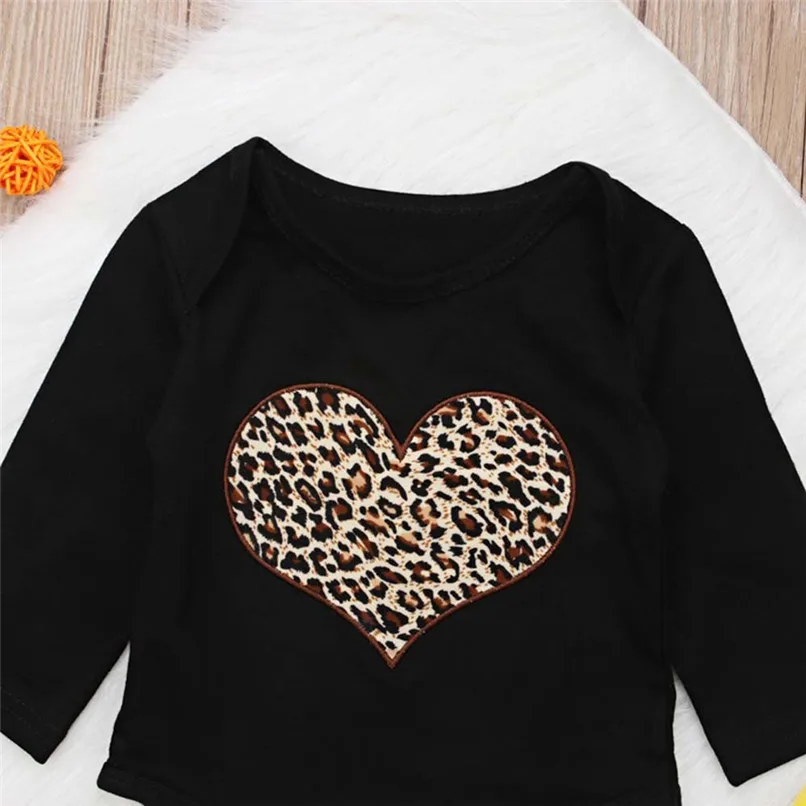 Babys Girls Clothes Toddler Infant Baby Girl Leopard Heart Printed Long Sleeve Jumpsuit Romper Clothes Baby Girls Romper JY03#F (8)