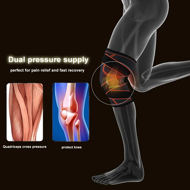 2 PCS Knee Support Breathable Postpartum Recovery Knee Bandage Brace Professional Protective Sports Pad Tennis Cycling
