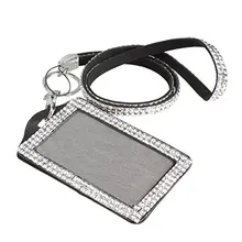 Стразы Bling Crystal Пользовательские талреп вертикальный ID бейдж держатель(серебро