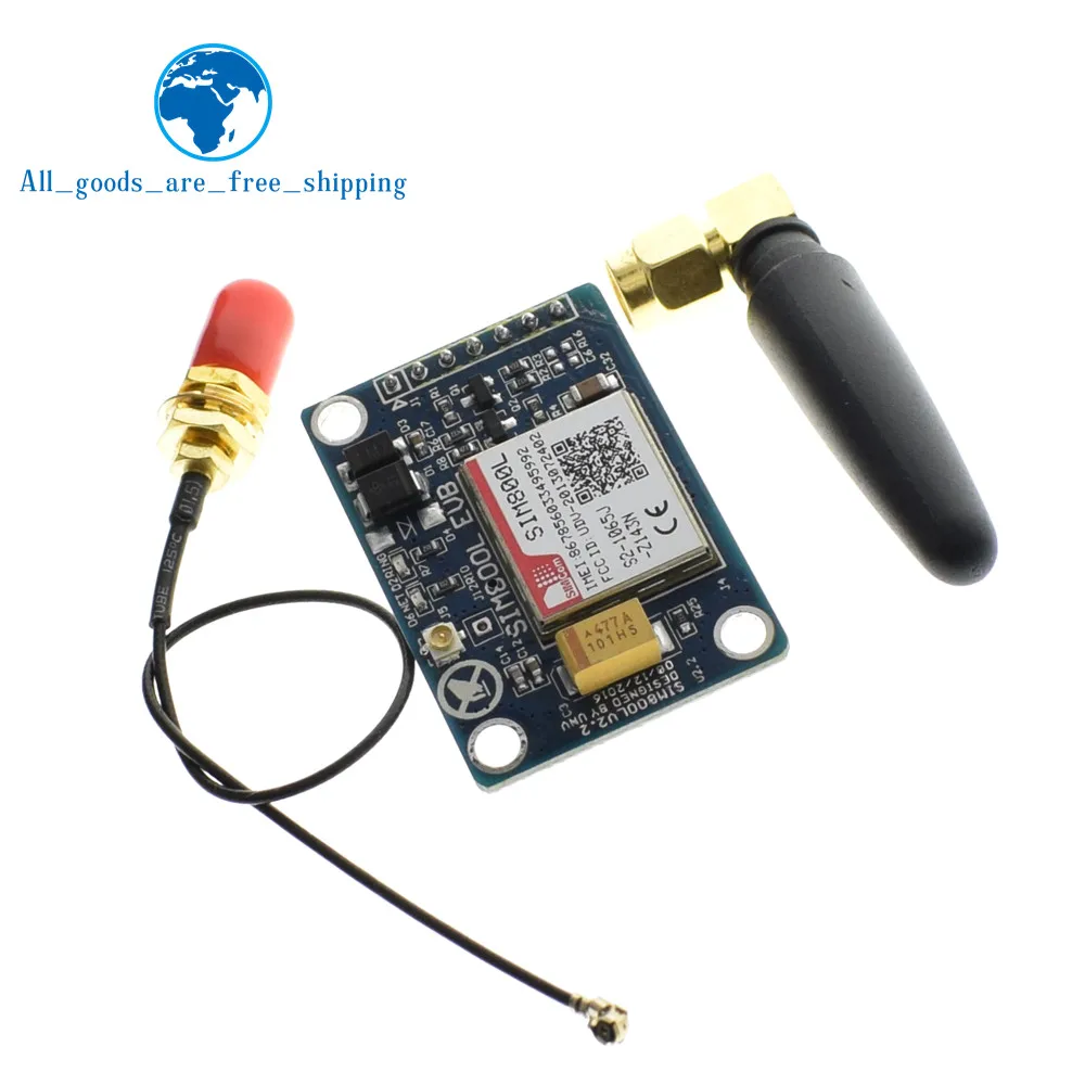 

TZT SIM800L V2.0 5V Wireless GSM GPRS MODULE Quad-Band W/ Antenna Cable Cap