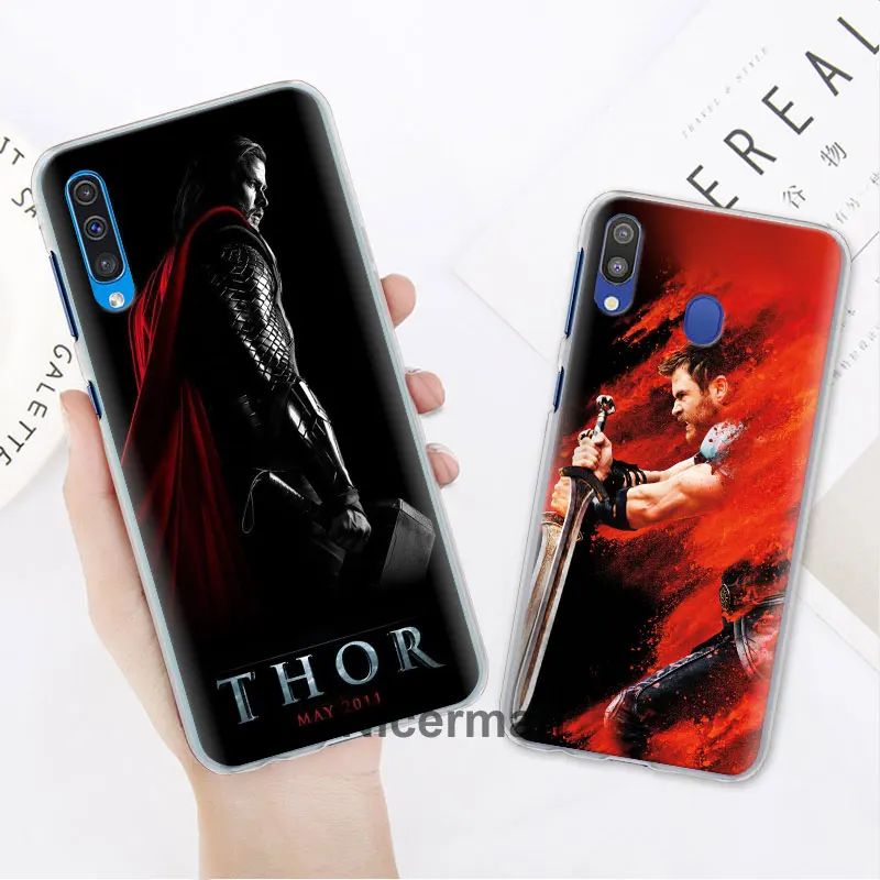 Thor с принтами "Marvel", "Мстители", телефонный чехол s для samsung Galaxy A6 A8+ A7 A9 A30 A50 A70 A80 M10 M30 ПК Жесткий Чехол Крышка