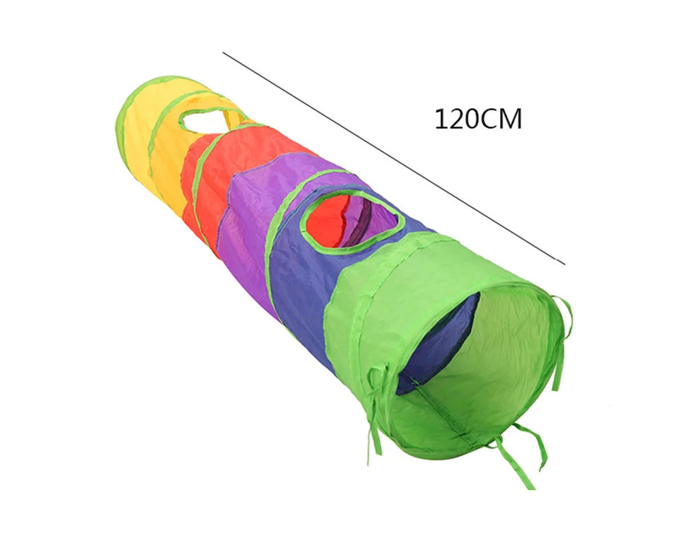 Красочные игрушки для кошек, набор для домашних животных, складной туннель, 4 отверстия, игровые трубки, шарики, перо, в форме мыши, для домашних животных, котенок, кошка, интерактивные материалы