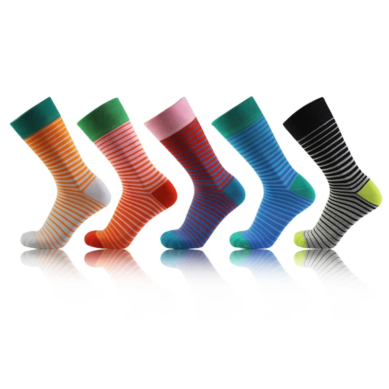 NEST 5 пар/партия, мужские деловые носки, цветные взрослые мужчины, женские носки, тонкие 5 шт, длинные носки, набор, Happys носки - Цвет: 1 Pairs