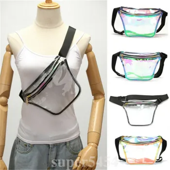 

Holographic Waist Bag Women Laser Fanny Pack Purse Transparent Hip Belt Pouch