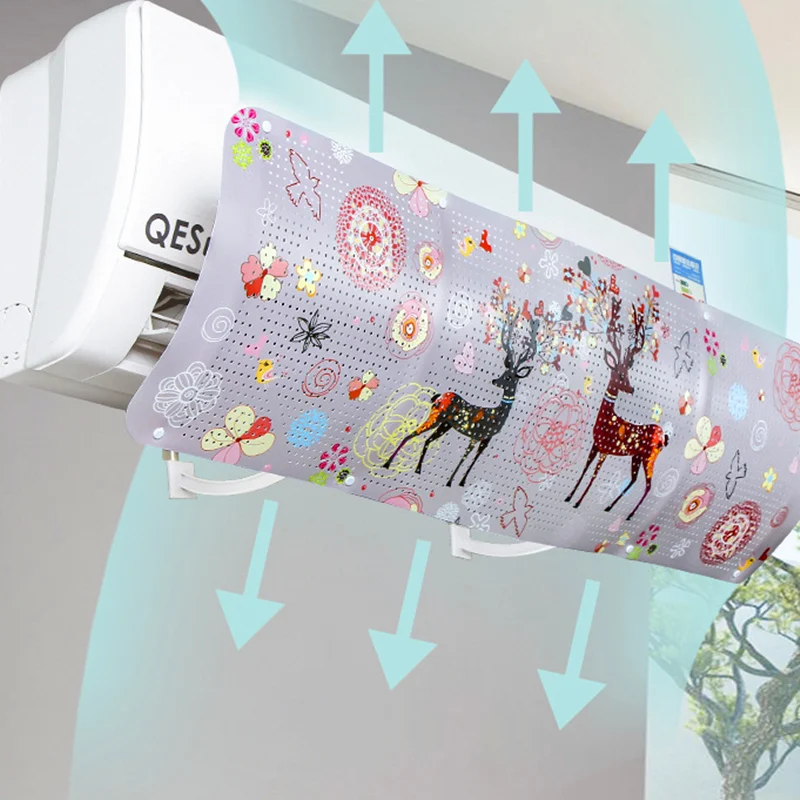 

1pc Adjustable Indoor Hanging Air Conditioner Cover Windshield Anti-Wind Shield Wind Guide Air Conditioning Baffle Drop Ship