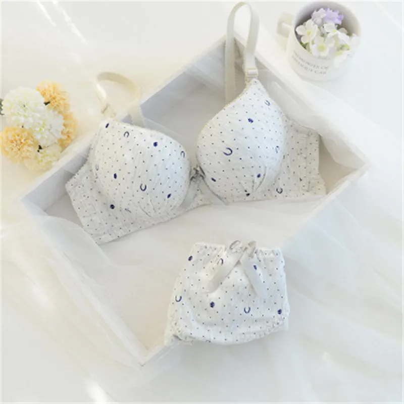 

Girls Bra Set Kids Thin Cotton Teens Underwear Small Young Girl Training Bra+Briefs Student Wholesale Children Bra set