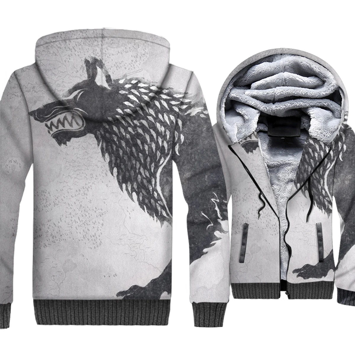 coat Game of Thrones sweatshirts thick zip hoodies 2019 winer man's wool liner warm jackets 