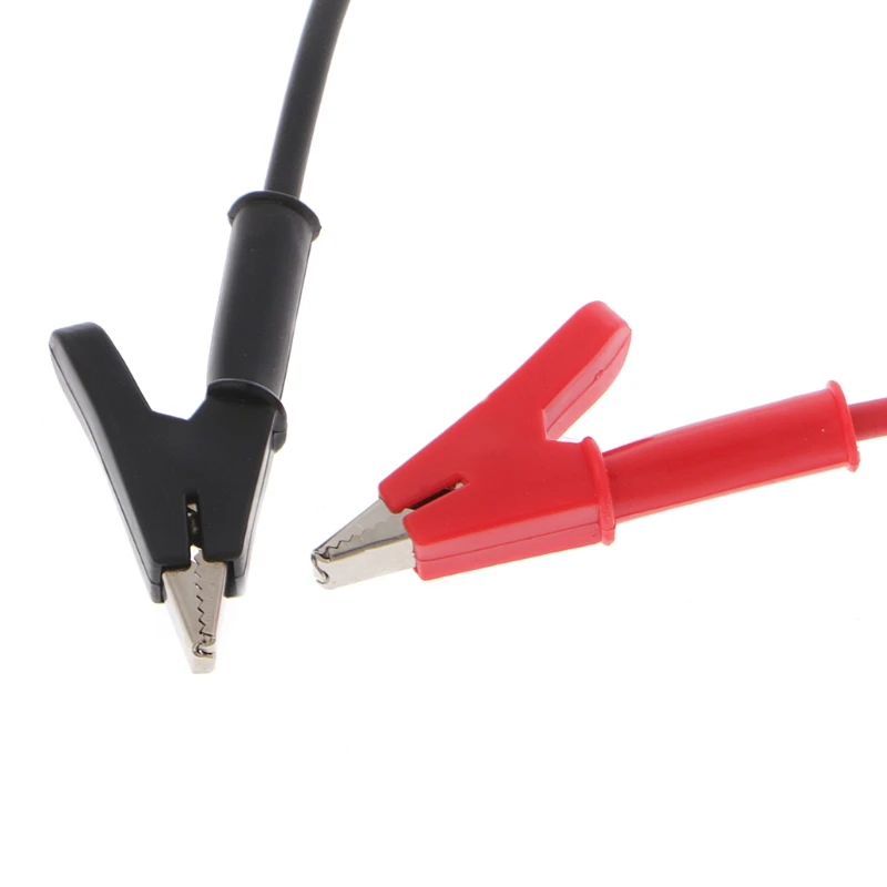 

1m 2 Pcs 4mm Red Black Banana Plug To Crocodile Alligator Clip Test Probe Lead Wire