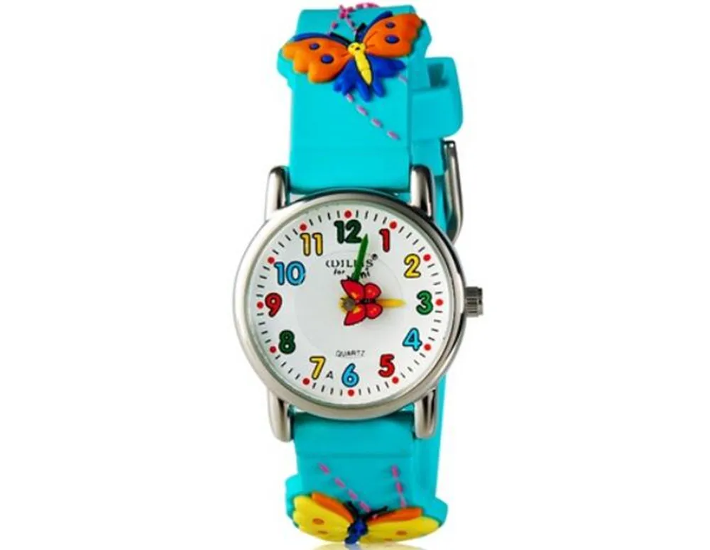 3D Mini Butterfly Design Analog Band Little Boys Girls Children Wrist