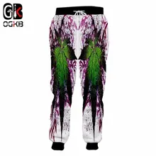 OGKB Harajuku 3d мужские и женские спортивные штаны с принтом листьев цветов шаровары для бега унисекс хип-хоп повседневные тренировочные штаны Прямая поставка
