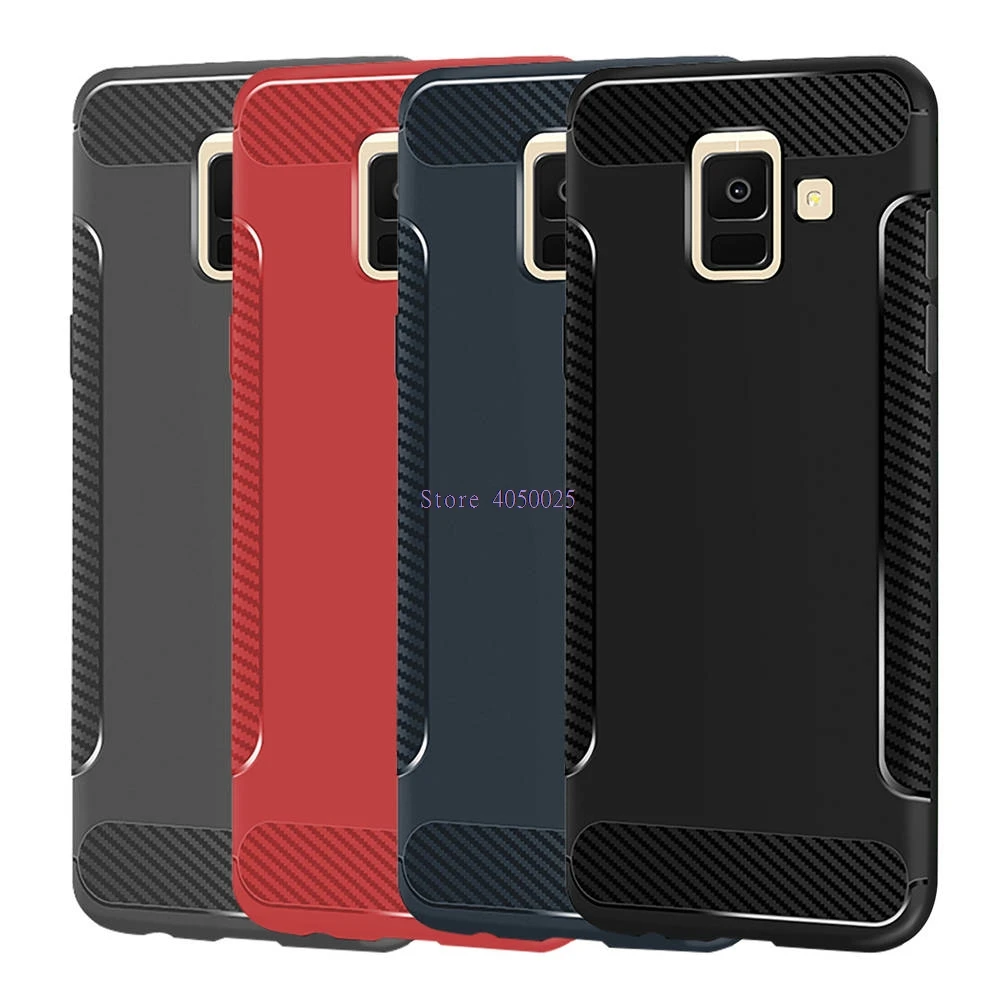 

Matte Phone Covers Cases For SAMSUNG Galaxy A6 2018 SM-A600F Carbon Case For A6 2018 32GB 64GB Soft Silicon TPU Cases Mens Woman