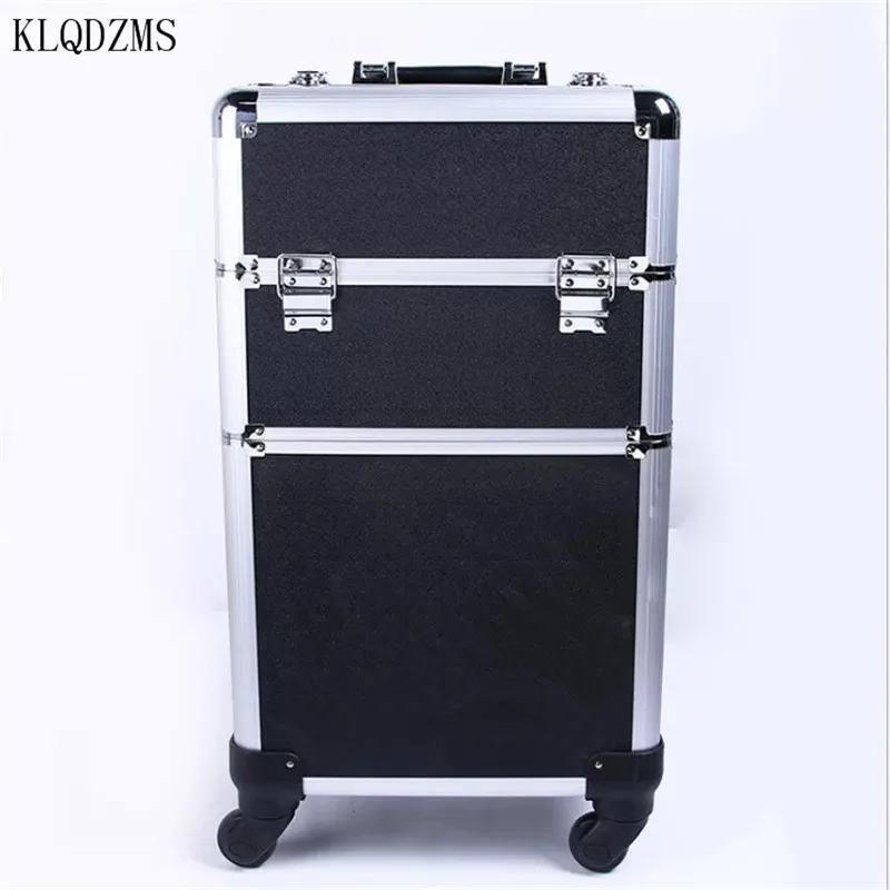 

KLQDZMS Trolley Cosmetic Case luggage profession suitcase for makeup Woman Luggage travel Cosmetic Bag Wheels