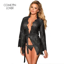 Comeonlover халат для женщин, большие размеры, халаты для подружки невесты, черный цветочный кружевной халат кимоно, пижамы Eyelash, халат RT80552