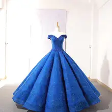 Королевский синий Бальные платья бальное платье с открытыми плечами формальное платье