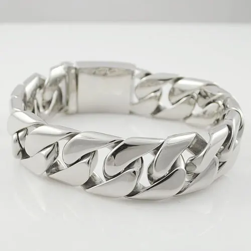 

New Trendy Bracelet Round Cut 100% Stainless Steel Top Quality For Men Heavy Jewelry Link Chain 23.5cm bijioux WB682