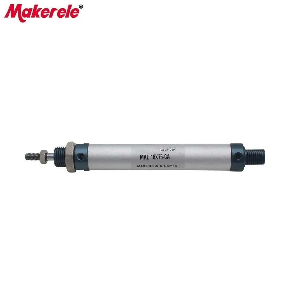 

Air Aluminum Alloy Cylinder 16mm Bore Double Acting Pneumatic Cylinder Stroke Control Fishtailing Shape Cylinders MAL16-75-CA