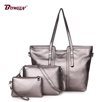 solid 3 pcs/set PU leather shoulder strap bag women 2018 New high quality crossbody bags Ladies fashion small clutch bag